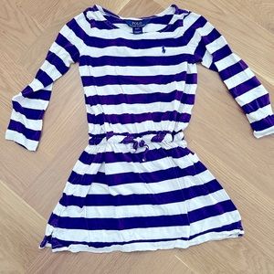 Polo Purple and White Tie Waist Dress